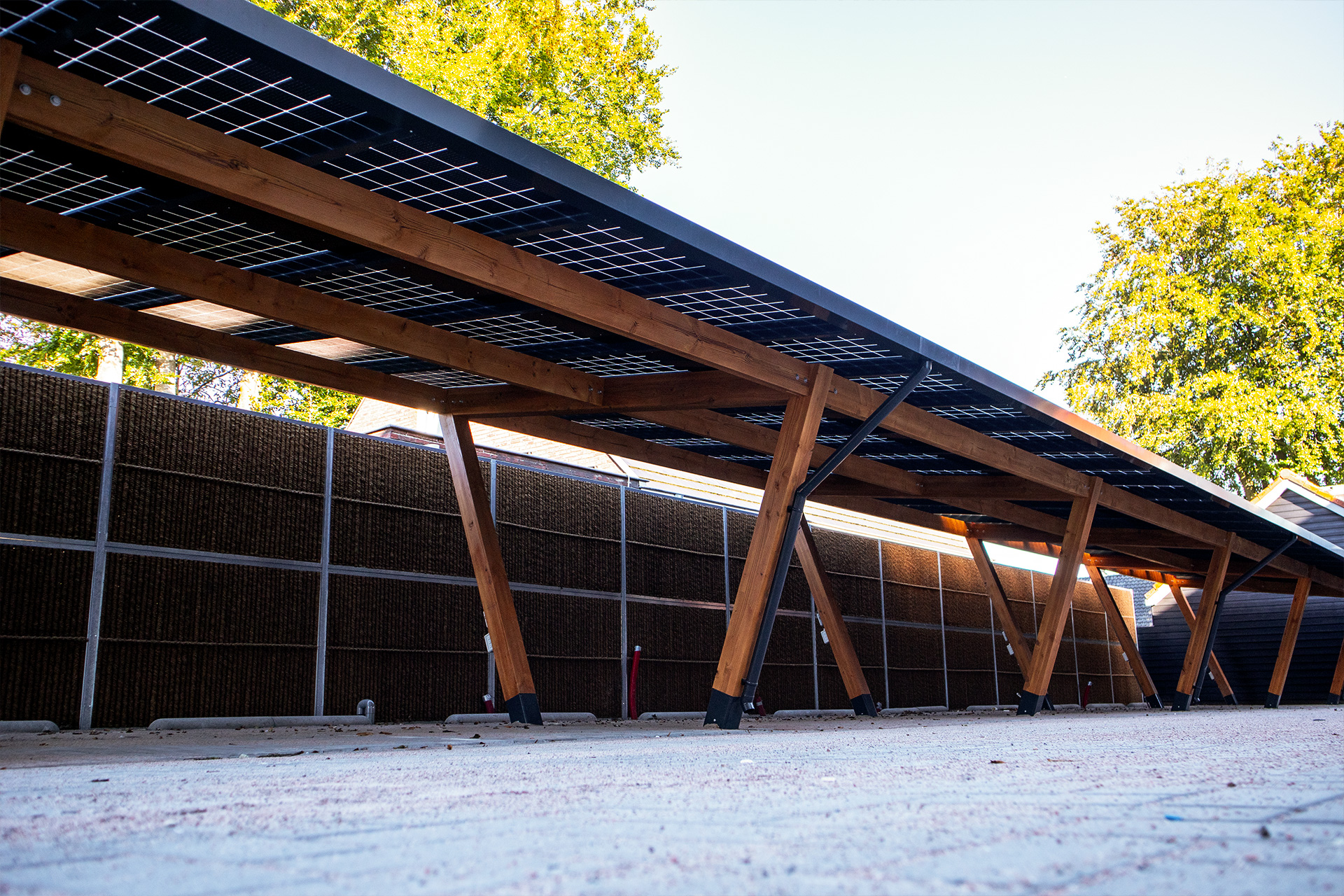 Parkeerplaatsen voorzien van solar carport